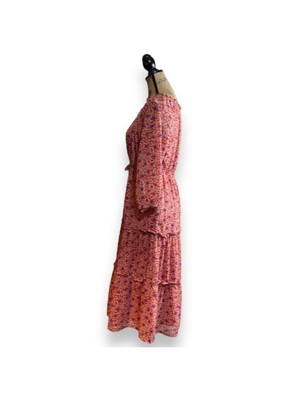 Harlow & Rose MIDI Long-Sleeve Dress Women’s Large, Bohemian Style, Fully Lined - Picture 6 of 9